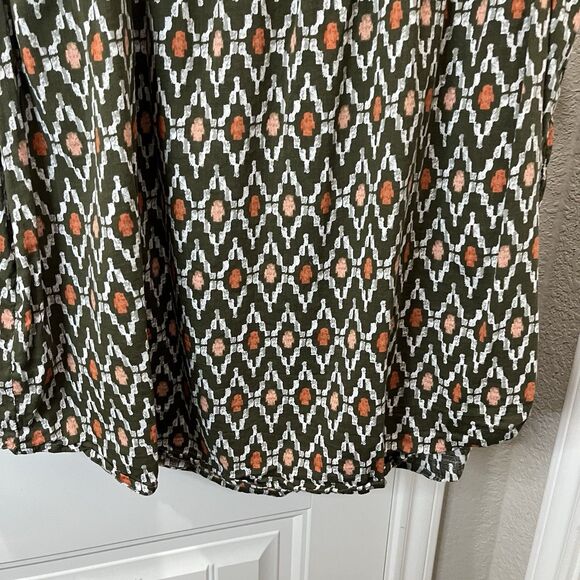 Sonoma Geometric Green Sleeveless Boho Top Keyhole Back Womens Size 2X - Picture 8 of 9